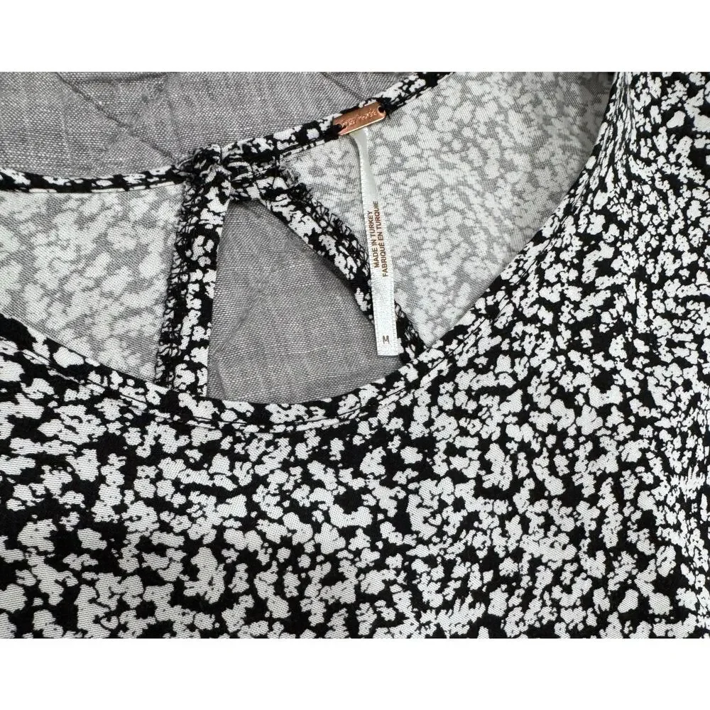 Free People Dancing In The Dark Mini Dress Medium Black & White Flowers